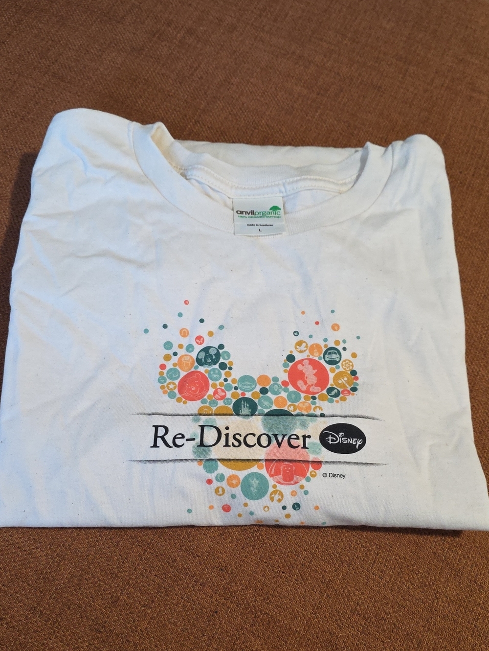 New Anvilorganic Disney  Tee with Multicolor Mickey Bubble Graphic